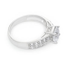 Load image into Gallery viewer, Sterling Silver Cubic Zirconia Princess Cut Channel Set Ring