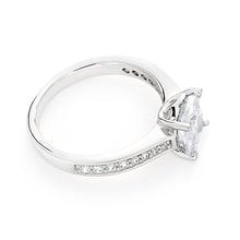 Load image into Gallery viewer, Sterling Silver Cubic Zirconia Princess Cut Channel Ring