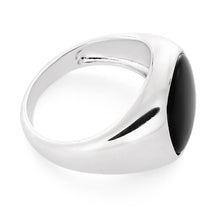 Load image into Gallery viewer, Sterling Silver Rhodium Plated Onyx Gents Ring