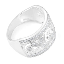 Load image into Gallery viewer, Sterling Silver Cubic Zirconia Pattern Ring
