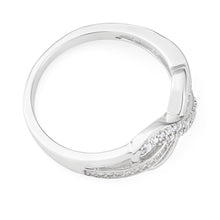Load image into Gallery viewer, Sterling Silver Fancy Zirconia Infinity Ring