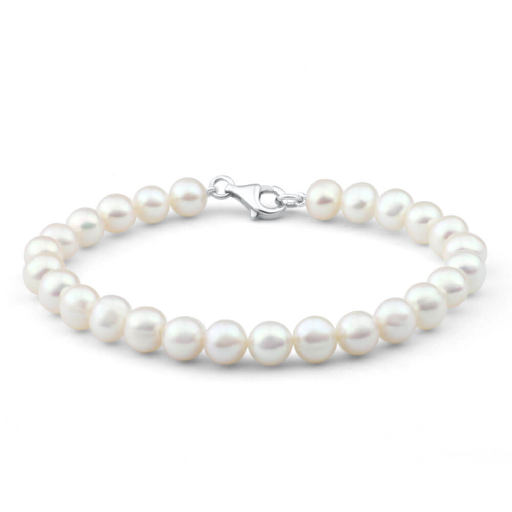 Cream Freshwater Pearl 19cm Bracelet with Sterling Silver Clasp