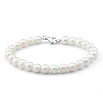 Cream Freshwater Pearl 19cm Bracelet with Sterling Silver Clasp