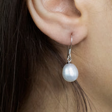 Load image into Gallery viewer, White Freshwater Pearl 9-10mm Drop Earrings