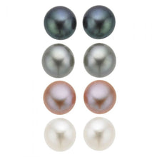 Load image into Gallery viewer, Mixed Colour Freshwater Pink White Grey Pearl Earring Stud Set