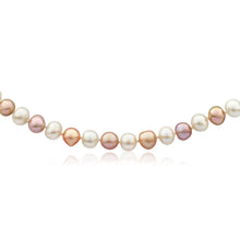 Load image into Gallery viewer, Gold Plated Sterling Silver Mixed Colour Freshwater Pearl Necklace