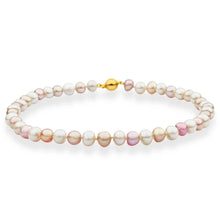 Load image into Gallery viewer, Gold Plated Sterling Silver Mixed Colour Freshwater Pearl Necklace