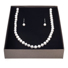 Load image into Gallery viewer, Sterling Silver White Freshwater Pearl Chain &amp; Earring Boxed Set