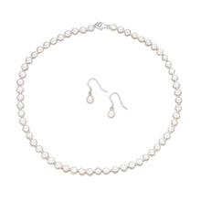 Load image into Gallery viewer, Sterling Silver White Freshwater Pearl Chain &amp; Earring Boxed Set