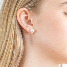 Load image into Gallery viewer, White 7.5-8mm Freshwater Pearl Stud Earrings