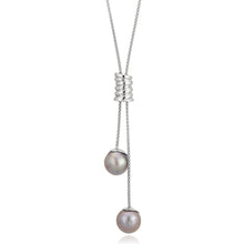 Load image into Gallery viewer, Freshwater Pearls on Fancy Sterling Silver Chain