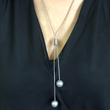 Load image into Gallery viewer, Freshwater Pearls on Fancy Sterling Silver Chain