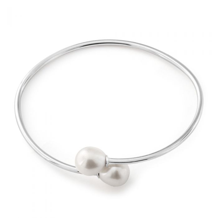 Sterling Silver 8-10mm Freshwater Pearl Bangle