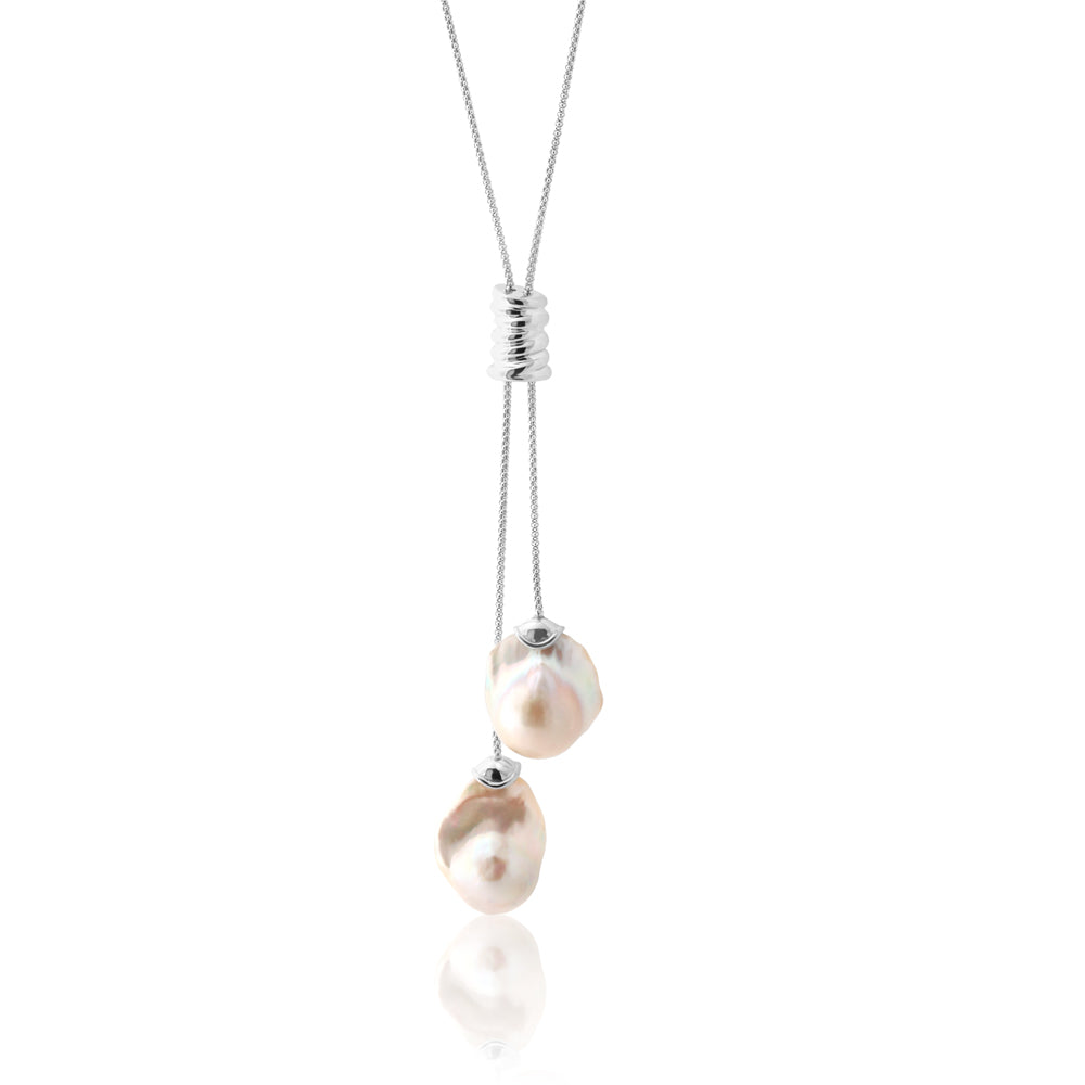 Sterling Silver Baroque Pearl Chain