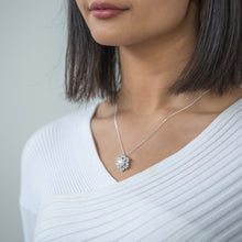 Load image into Gallery viewer, Sterling Silver Freshwater Pearl &amp; Zirconia Pendant with 45cm Chain