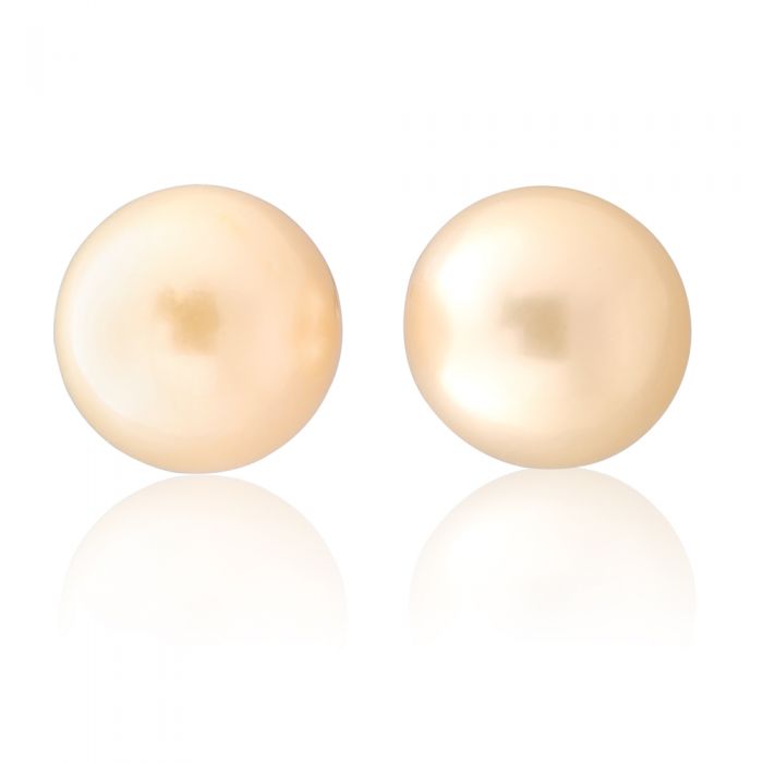 Sterling Silver Golden South Sea approx 9-10mm Pearl Studs