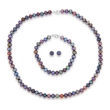 Load image into Gallery viewer, Peacock Freshwater Pearl Boxed Set with Sterling Silver Clasp