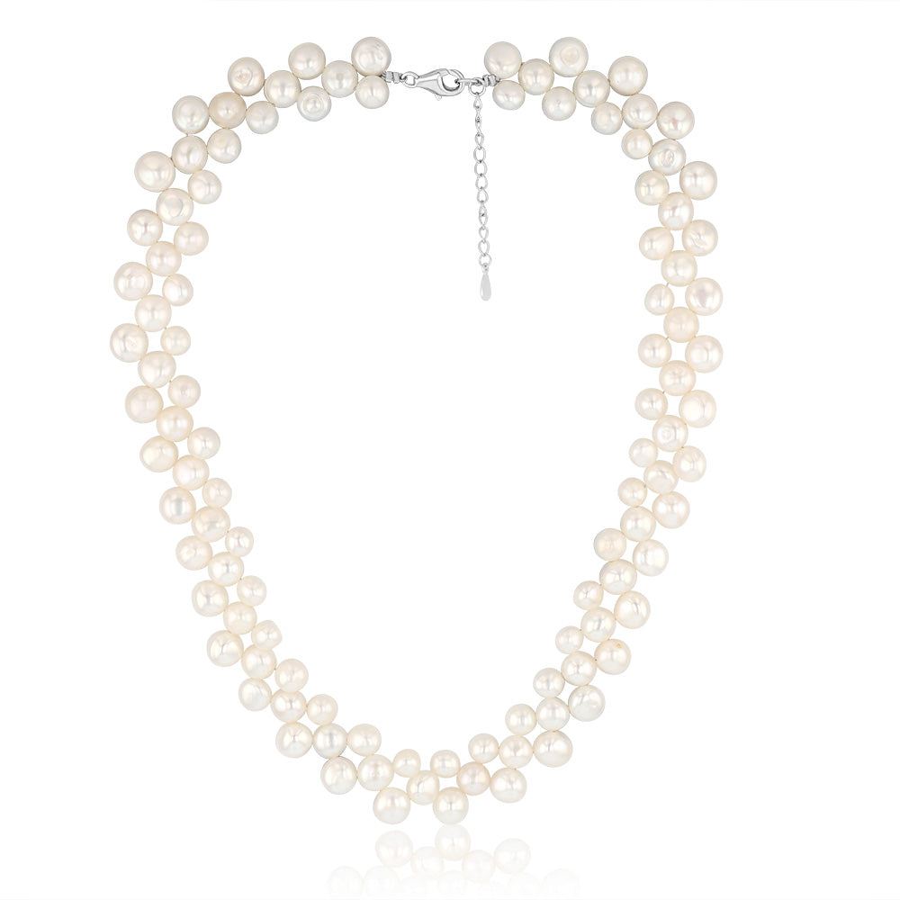 Freshwater Botton Pearl 43cm Necklace Strand on Sterling Silver Extendable Clasp