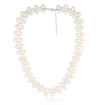 Freshwater Button Pearl 43cm Necklace Strand on Sterling Silver Extendable Clasp