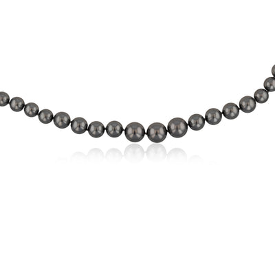 Black Mother of Pearl Graduated Necklace 48cm with Sterling Silver Clasp