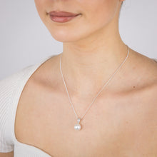 Load image into Gallery viewer, 11-12mm White South Sea Pearl and Diamond Pendant on 45cm Chain in Sterling Silver