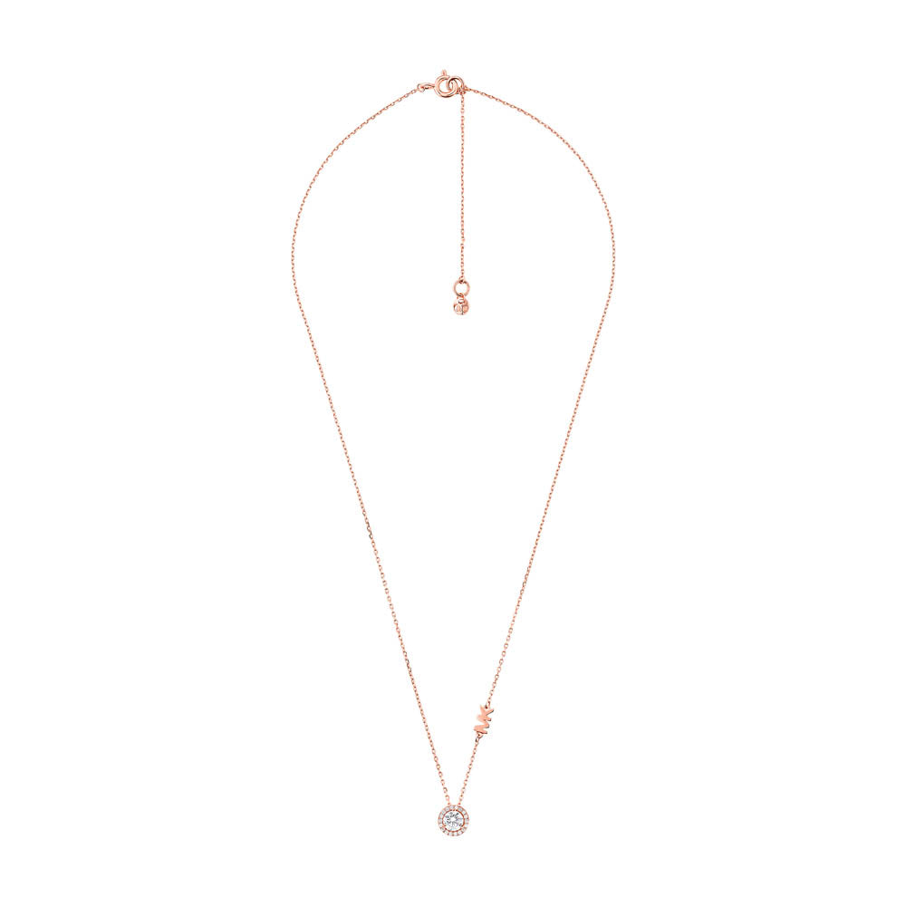 Michael Kors 14ct Rose Gold Plated  Sterling Silver Premium Round Pendant With Chain