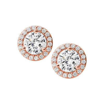Michael Kors 14ct Rose Gold Plated Sterling Silver Premium CZ Stud Earring