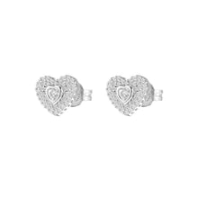 Load image into Gallery viewer, Michael Kors Sterling silver Premium Pave Heart Stud Earring