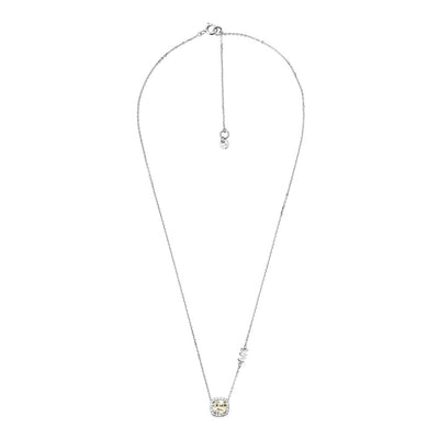 Michael Kors Sterling Silver Premium Pave Cushion Cut Pendant with Chain