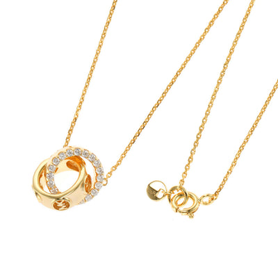 Michael Kors 14ct Yellow Gold Plated Sterling Silver Premium Interlocking Circle Pendant with Chain