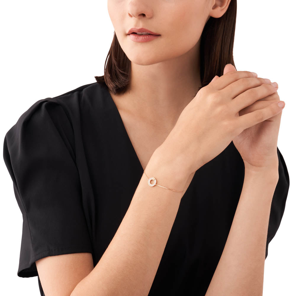 EMPORIO ARMANI Womens Bracelet EGS3533221 Stainless Steel Gold Rose Pearl |  eBay