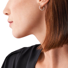 Load image into Gallery viewer, Emporio Armani Rose Gold Plated Sterling Silver Key Basics CZ Hoop Earrings