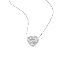 Load image into Gallery viewer, Michael Kors Sterling Silver Premium Tapered Baguette CZ Heart Pendant With Chain