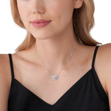 Load image into Gallery viewer, Michael Kors Sterling Silver Premium Tapered Baguette CZ Heart Pendant With Chain