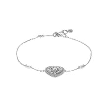 Load image into Gallery viewer, Michael Kors Sterling Silver Premium Tapered Baguette CZ Heart Bracelet