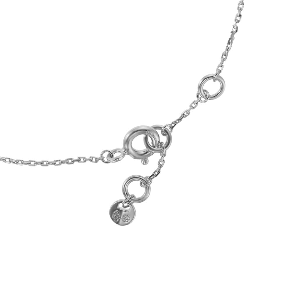 Michael Kors Sterling Silver Premium Tapered Baguette CZ Heart Bracelet