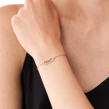 Load image into Gallery viewer, Michael Kors 14ct Rose Gold Plated Sterling Silver Premium Pave Empire Link Bracelet