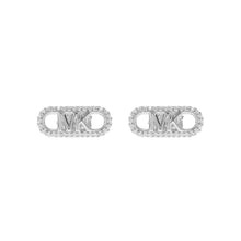 Load image into Gallery viewer, Michael Kors Sterling Silver Pave Empire Link Stud Earrings