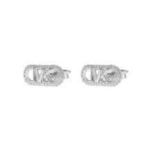 Load image into Gallery viewer, Michael Kors Sterling Silver Pave Empire Link Stud Earrings