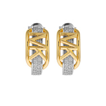 Load image into Gallery viewer, Michael Kors Two Tone Gold Plated Sterling Silver Premium Hoop Earring