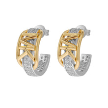 Load image into Gallery viewer, Michael Kors Two Tone Gold Plated Sterling Silver Premium Hoop Earring
