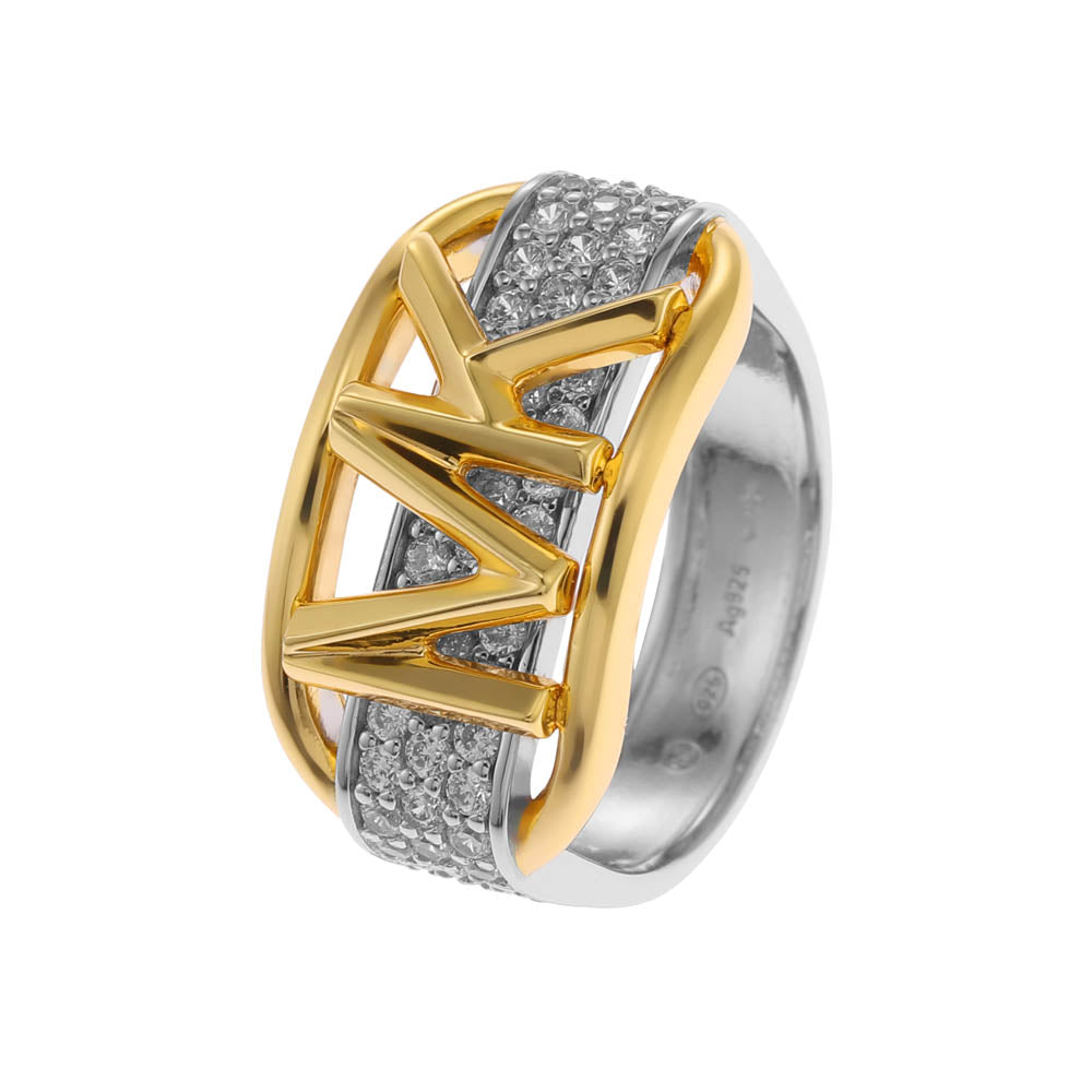 Michael Kors Two Tone Gold Plated Sterling Silver Premium Ring