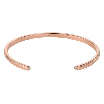 Emporio Armani Rose Gold Plated Sterling Silver CZ Cuff Bangle