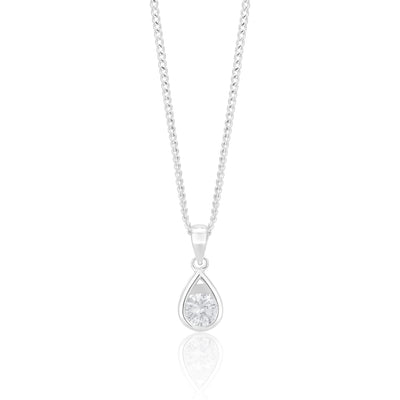 Sterling Silver Zirconia Teardrop Pendant